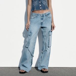 Zara Belt Loop Cargo TRF Jeans